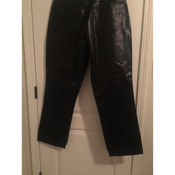 Vintage RVT Jeans Co Women's Plus Black Faux Bonded Hard Leather Pants Size 20 - Picture 7 of 9
